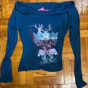 NWT BCBG girls off shoulder top